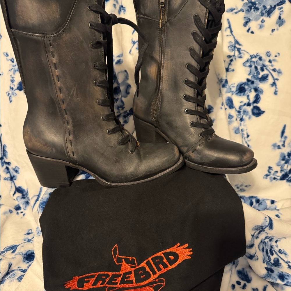 Freebird Women's Distressed Black Lace-Up Boots